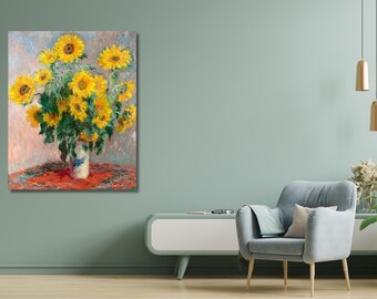 クロード・モネのひまわりの花束 キャンバス ウォール アート