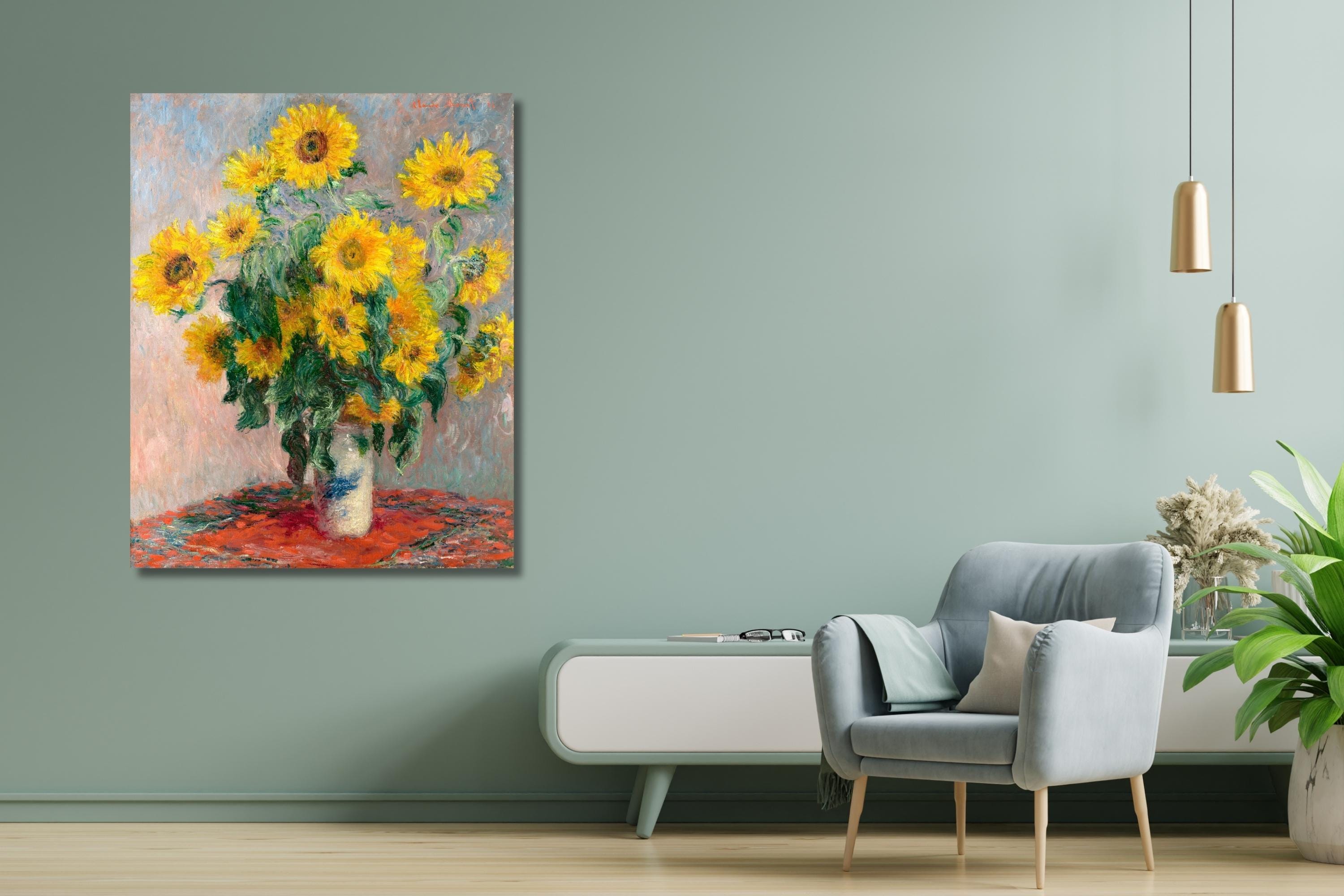 クロード・モネのひまわりの花束 キャンバス ウォール アート
