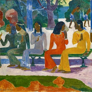Impresión en lienzo de Paul Gauguin &quot;Ta Matete&quot; (1892), póster de Gauguin, pintura de Gauguin, impresión de Paul Gauguin, reproducción artística, giclée de archivo.
