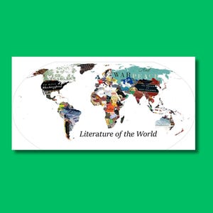 Literatur der Welt Wandbild, Weltkarte Wandbild, Literatur der Welt, Weltkarte Wandbild, Literatur Poster, Weihnachtsgeschenk, Weihnachtsgeschenk