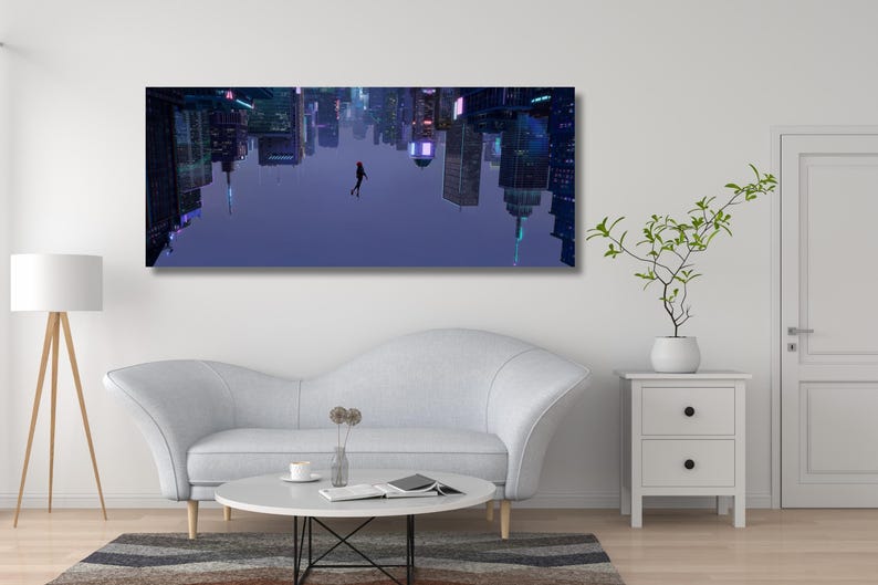 Spider-Man Into the Spider-Verse Canvas Poster,Spiderman Canvas Print Wall Art,Gift for Kids,Spider-man Wall Decor,Game Room Man Cave Decors image 2