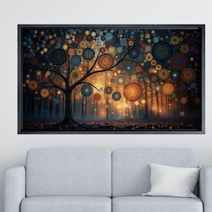 Tree of life Gustav Klimt Canvas Wall Art, Yggdrasil Wall Art, Tree of life Poster Print, Framed Gallery Canvas, Celtic Tree Canvas Print