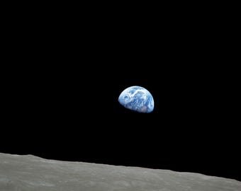 Earthrise Canvas Print Wall Art,NASA Print,NASA Poster,NASA Space Art,View of Earth rising Poster,Space Poster,Space Print
