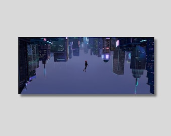 Poster su tela di Spider-Man Into the Spider-Verse, stampa su tela di Spiderman, arte murale, regalo per bambini, decorazione da parete di Spider-man, decorazioni per la sala giochi Man Cave
