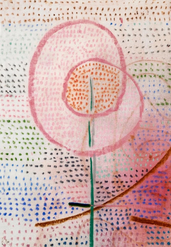 キャンバス油絵 専用 開花 パウルクレー風 飽きのこない抽象画 大きめ