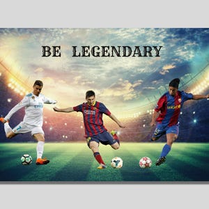 Ronaldinho Messi Neymar Canvas Wall Art, Cristiano Ronaldo, Lionel Messi, Neymar Jr, Best Players Messi Ronaldinho