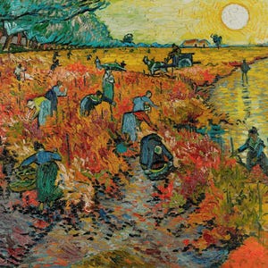 Van Gogh The Red Vineyard 1888 Canvas Print Wall Art,Van Gogh Painting,Works by Van Gogh,Dutch Painter,Art Reproduction