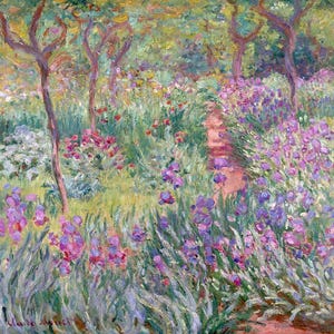 Claude Monet The Artist’s Garden in Giverny Canvas Print Wall Art,Monet Painting,Monet Garden Print,Monet Poster,Art Reproduction