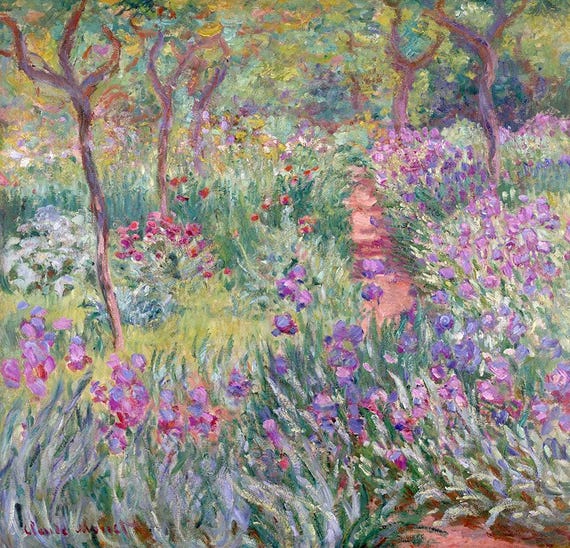 クロード・モネ「ジヴェルニーの画家の庭」キャンバスプリント、モネの