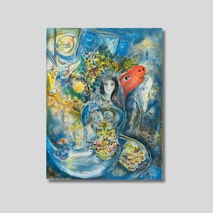 Marc Chagall La Mariee Canvas Wall Art, Marc Chagall Paintings, Marc Chagall Poster Print, Expressionism Art, La Mariee Print Art
