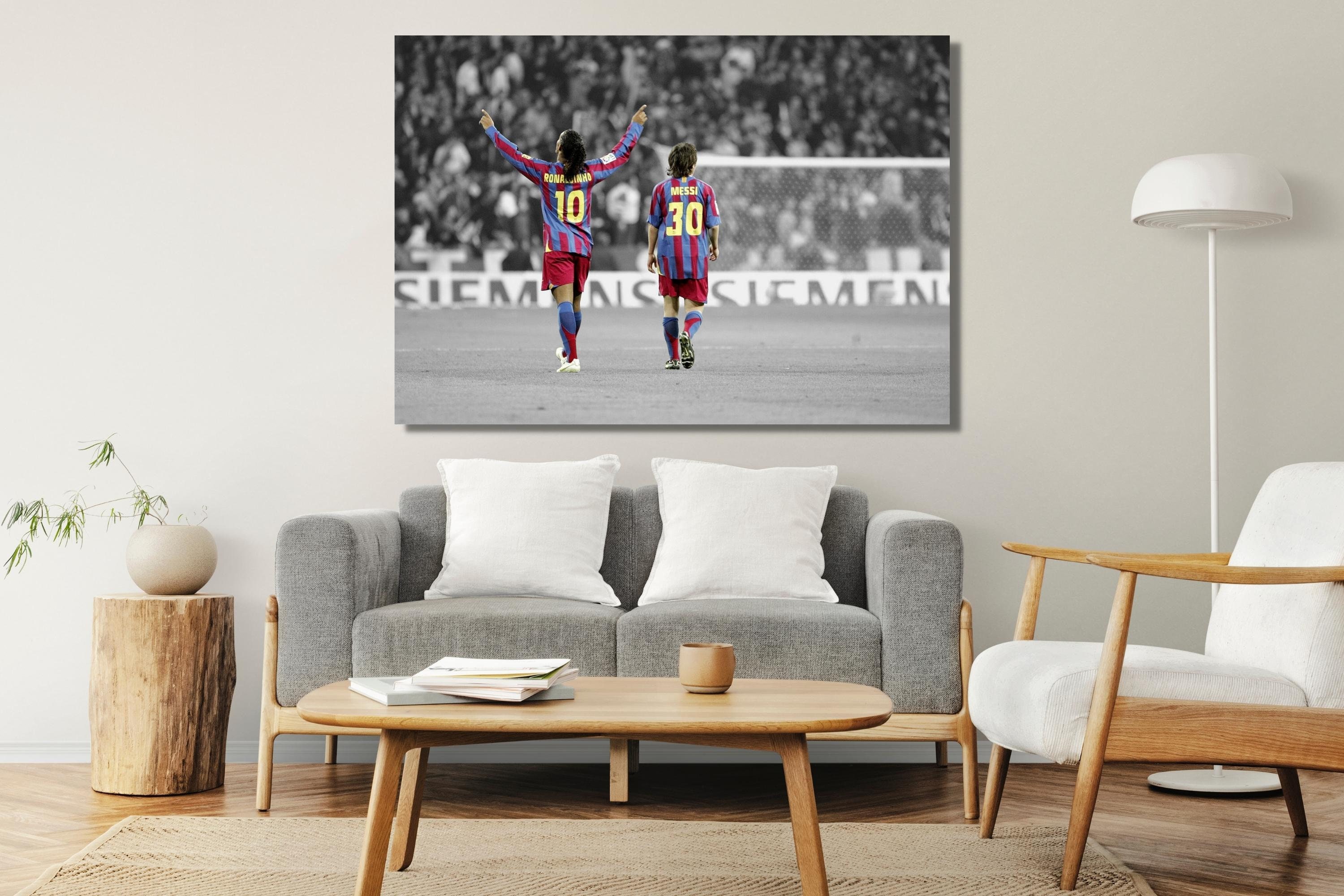 QEWRT Messi Poster Soccer Picture Canvas Wall Art Decor Print