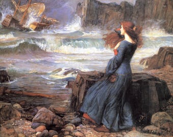 John William Waterhouse Miranda The Tempest 1916 Leinwanddruck Wandkunst,Waterhouse Druck,Waterhouse Malerei,Waterhouse Poster