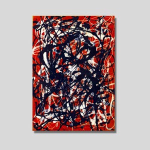 Arte de parede em tela de Jackson Pollock, gravura de Jackson Pollock, pôster de Pollock, pintura abstrata grande, arte com técnica de gotejamento, decoração de casa com arte moderna