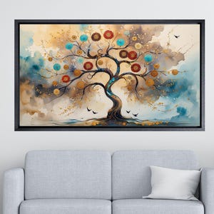 Tree of life Gustav Klimt Canvas Wall Art, Yggdrasil Wall Art, Tree of life Poster Print, Framed Gallery Canvas, Celtic Tree Canvas Print