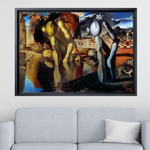 Salvador Dali Metamorphosis of Narcissus Poster 1937, Salvador Dali Print, Salvador Dali Canvas Wall Art, Salvador Dali Framed Canvas