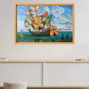 Salvador Dali Ship With Butterfly Sails Canvas Art, Salvador Dali Print ...