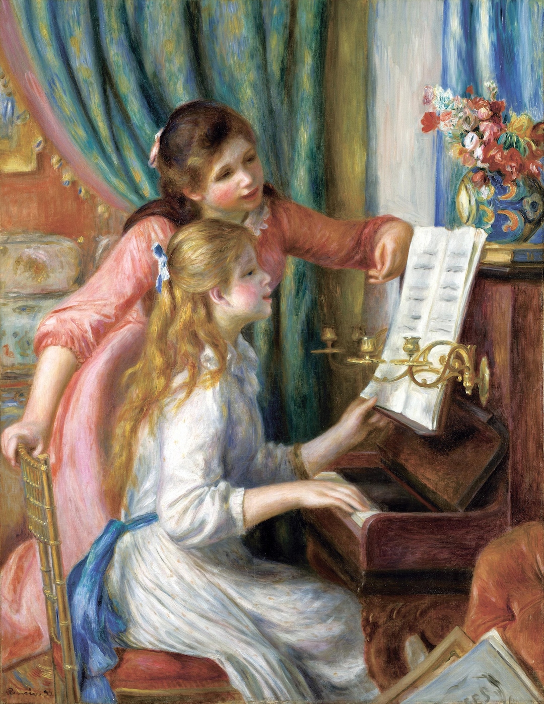 ピエール＝オーギュスト・ルノワール「ピアノを弾く二人の少女」1892年