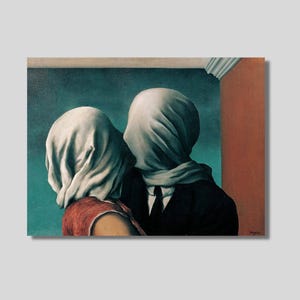 Rene Magritte The Lovers Canvas Wall Art, Rene Magritte Poster Print, Rene Magritte Classic Wall Art, Christmas Gift