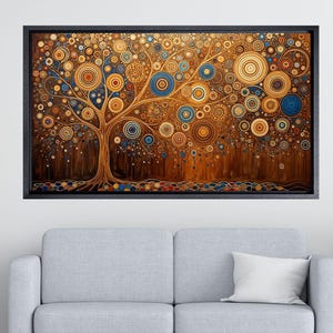Tree of life Gustav Klimt Canvas Wall Art, Yggdrasil Wall Art, Tree of life Poster Print, Framed Gallery Canvas, Celtic Tree Canvas Print