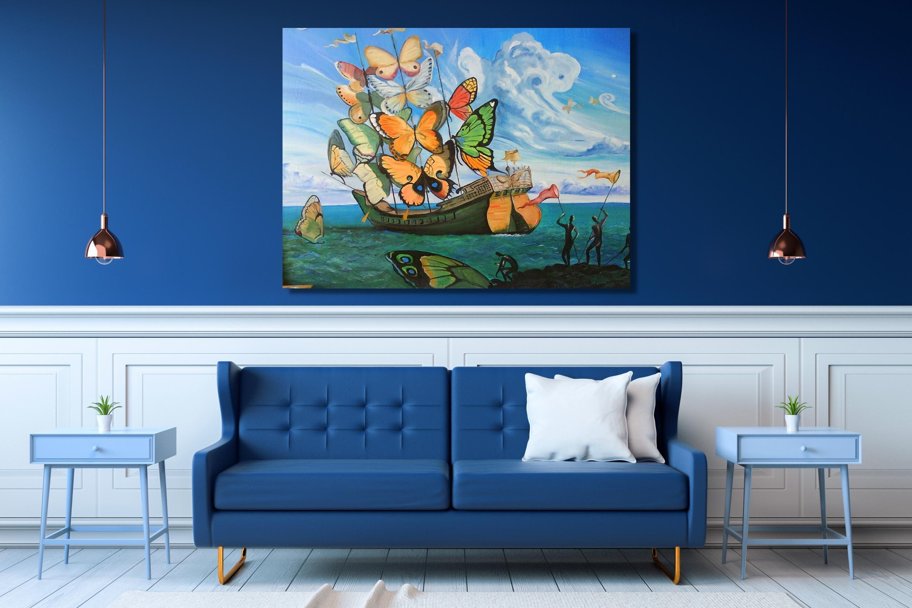 Salvador Dali Ship With Butterfly Sails Canvas Art, Dali Canvas