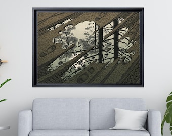 Puddle by Maurits Cornelis Escher Canvas Wall Art, Escher Canvas Print Art, Escher Canvas Print, Escher Framed Canvas Wall Art