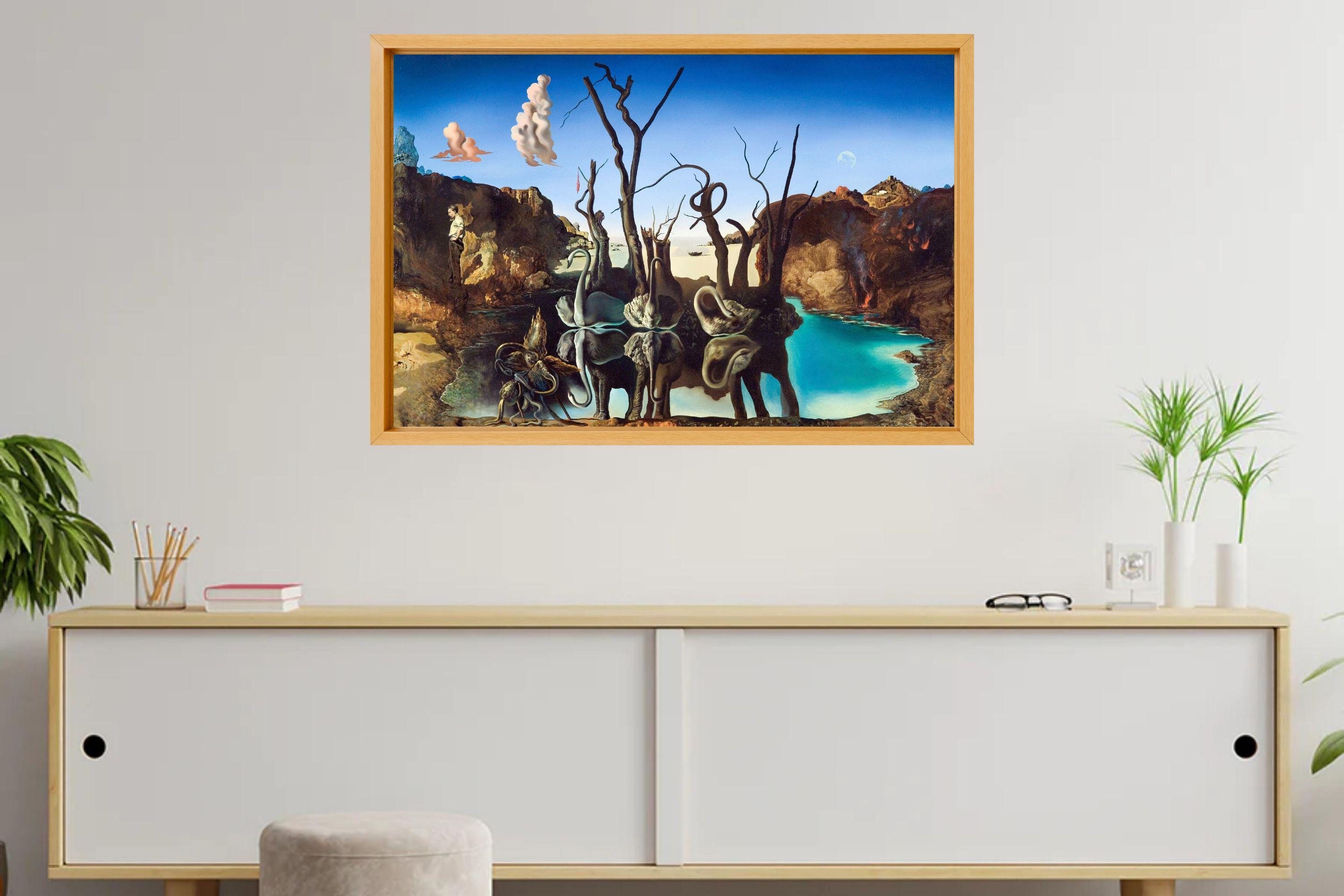 Kunstdruck Von Salvador Dalí: 'Schwäne Spiegeln Elefanten' (1937) – Hochwertiger Poster-Druck, 80x60 Cm, Ungerahmt
