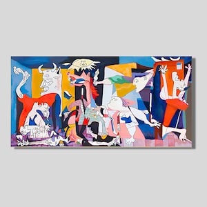 Guernica Von Pablo Picasso Leinwand Wandkunst, Guernica Farbiges Gemälde Poster Druck, Pablo Picasso Poster Druck, Museumsausstellung Kunst