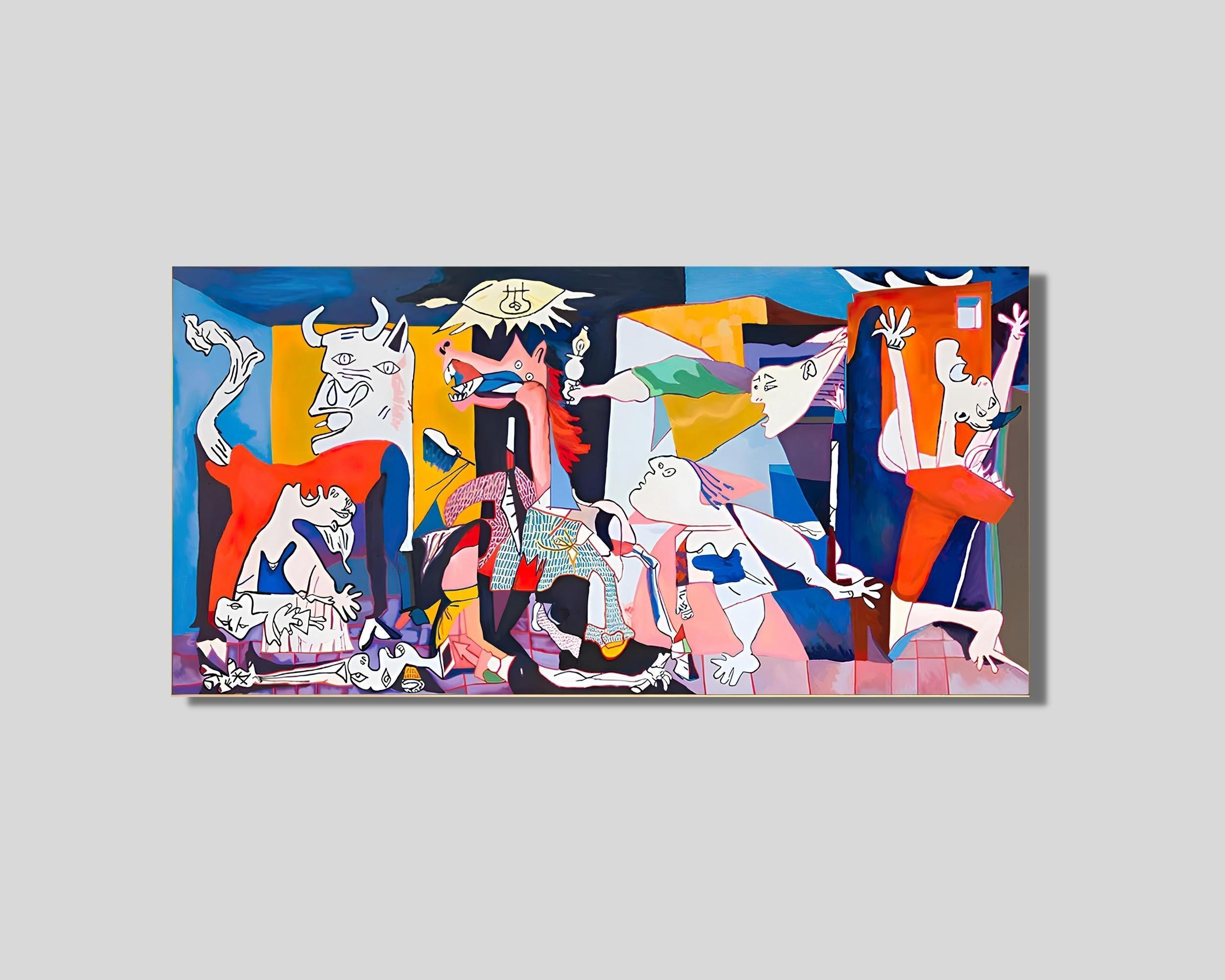 Stampa su tela "Guernica" di Pablo Picasso, stampa poster del dipinto a colori "Guernica", stampa poster di Pablo Picasso, mostra d'arte museale