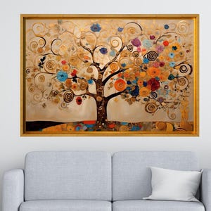 Baum des Lebens Gustav Klimt Leinwand Wandkunst, Yggdrasil Wand Kunst, Baum des Lebens Poster Druck, extragroße Wandkunst, keltischer Baum Leinwanddruck