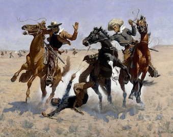 Frederic Remington ayudando a un camarada, 1890, impresión en lienzo, arte mural, pinturas de vaqueros, obras de Remington, pintor estadounidense, pintura del oeste.