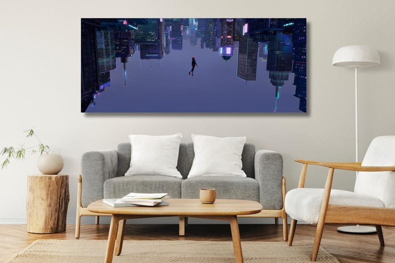 Spider-Man Into the Spider-Verse Canvas Poster,Spiderman Canvas Print Wall Art,Gift for Kids,Spider-man Wall Decor,Game Room Man Cave Decors image 3