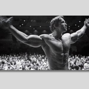 Arnold Schwarzenegger Mr Olympia 1974 Poster stampabile, Arnold Schwarzenegger posa classica freestyle, Poster stampabile, Stampa su tela di Arnold