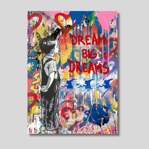 Banksy Canvas Wall Art, Graffiti Wall Decor, Graffiti Poster Print Art, Banksy Paintings, Banksy Street Art, Christmas Gift