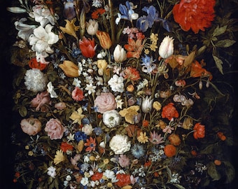 ヤン・ブリューゲル（父）「木製の器に生けられた花」1606年