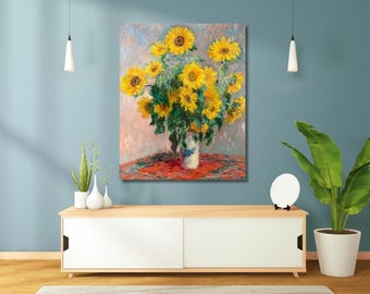 クロード・モネのひまわりの花束 キャンバス ウォール アート