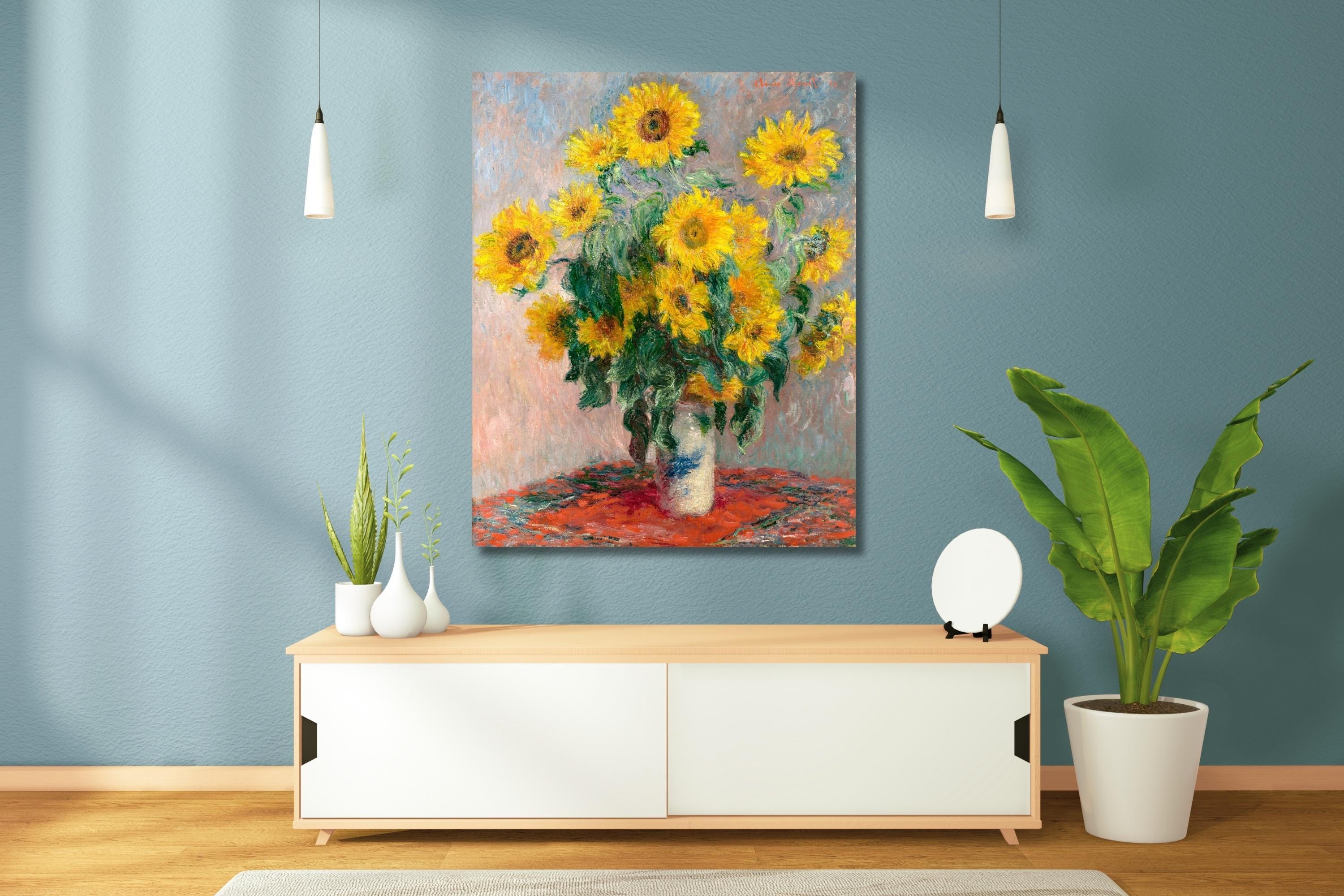 クロード・モネのひまわりの花束 キャンバス ウォール アート