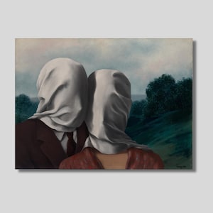 Rene Magritte Die Liebenden Leinwand Wandkunst, Rene Magritte Poster Druck, Rene Magritte Klassische Wandkunst, Weihnachtsgeschenk
