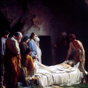Carl Bloch Burial of Christ 1800 Canvas Print Wall Art,Carl Bloch Poster,Carl Bloch Painting,Carl Bloch Print,Art Reproduction
