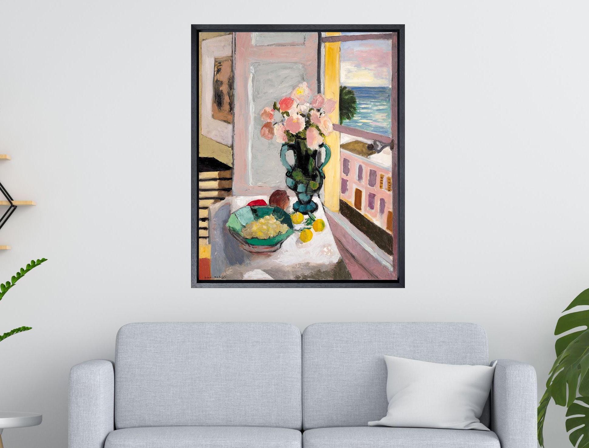 Matisse Roses Henri Matisse Safrano Roses at the Window Canvas Wall Art, Henri ...