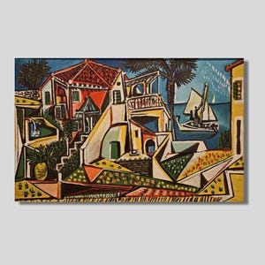 Pablo Picasso Mediterranean Landscape Canvas Wall Art, Mediterranean Landscape Painting, Pablo Picasso Poster Print, Museum Exhibition Art