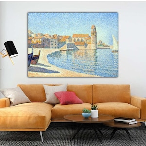 Paul Signac View of Collioure 1887 Canvas Print Wall Art,Signac Poster,Signac Painting,Signac Print,Art Reproduction,Archival Giclee