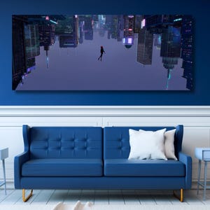 Spider-Man Into the Spider-Verse Canvas Poster,Spiderman Canvas Print Wall Art,Gift for Kids,Spider-man Wall Decor,Game Room Man Cave Decors image 4