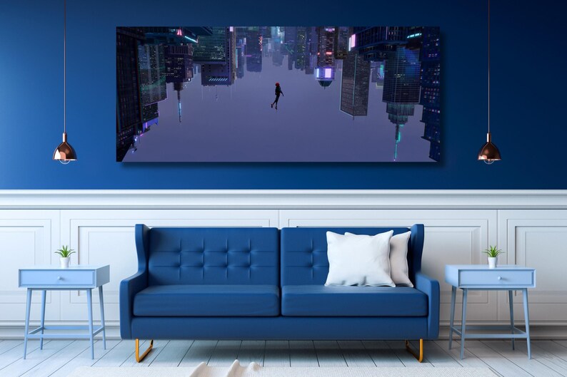 Spider-Man Into the Spider-Verse Canvas Poster,Spiderman Canvas Print Wall Art,Gift for Kids,Spider-man Wall Decor,Game Room Man Cave Decors image 4