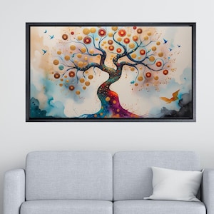 Tree of life Gustav Klimt Canvas Wall Art, Yggdrasil Wall Art, Tree of life Poster Print, Framed Gallery Canvas, Celtic Tree Canvas Print
