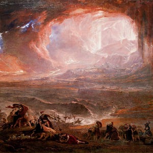 John Martin The Destruction of Pompei and Herculaneum 1822 Canvas Print Wall Art,Martin Poster,John Martin Painting Print,Art Reproduction