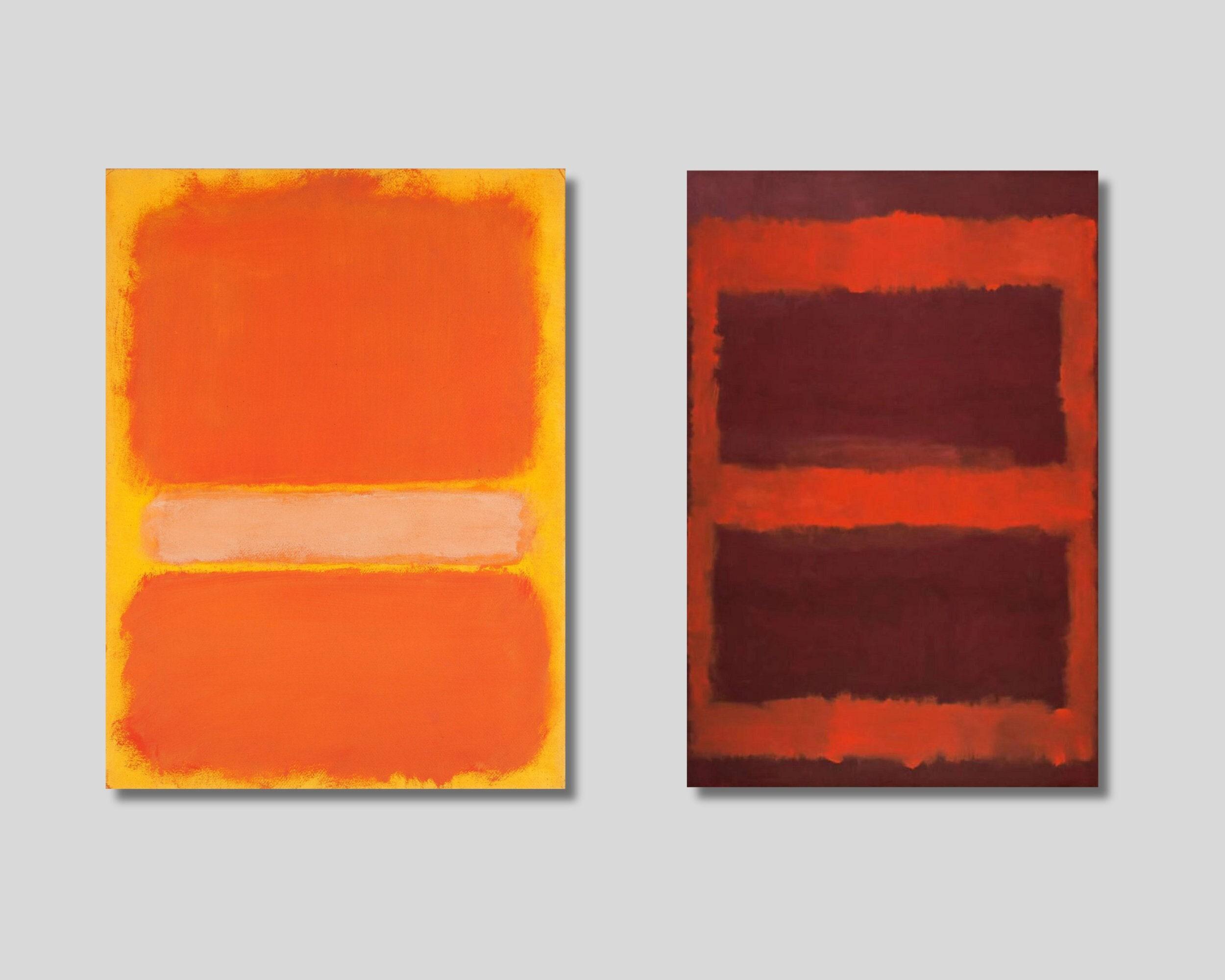 Set of 2 Mark Rothko Reproduction Canvas Wall Art Print,handmade