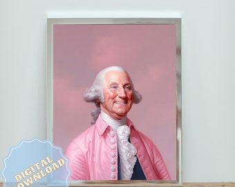 George Washington Hyper-Realistic Pop Art Digital Portrait - Instant Download Printable Artwork