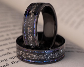Meteorite Galaxy Ring: 8mm Space Wedding Band