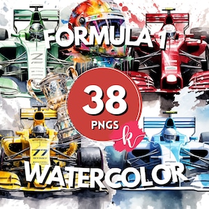 Formel 1 Aquarell Clipart, Rennauto Clipart, Formel 1 Auto, Racing Clipart, Autos Clipart, F1 Racing Bilder, digitaler Download, kommerzielle Nutzung