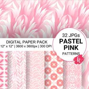 Pink Pastel Seamless Pattern, Digital Paper, Pastel Textures, Pastel Gradients, Pastel Backgrounds, Clipart, Personal and Commercial Use